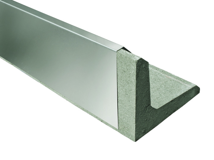 Zinco Edelstahl-Blende für Öko-Beton- winkelstein, Höhe 24 cm, Länge 2 m