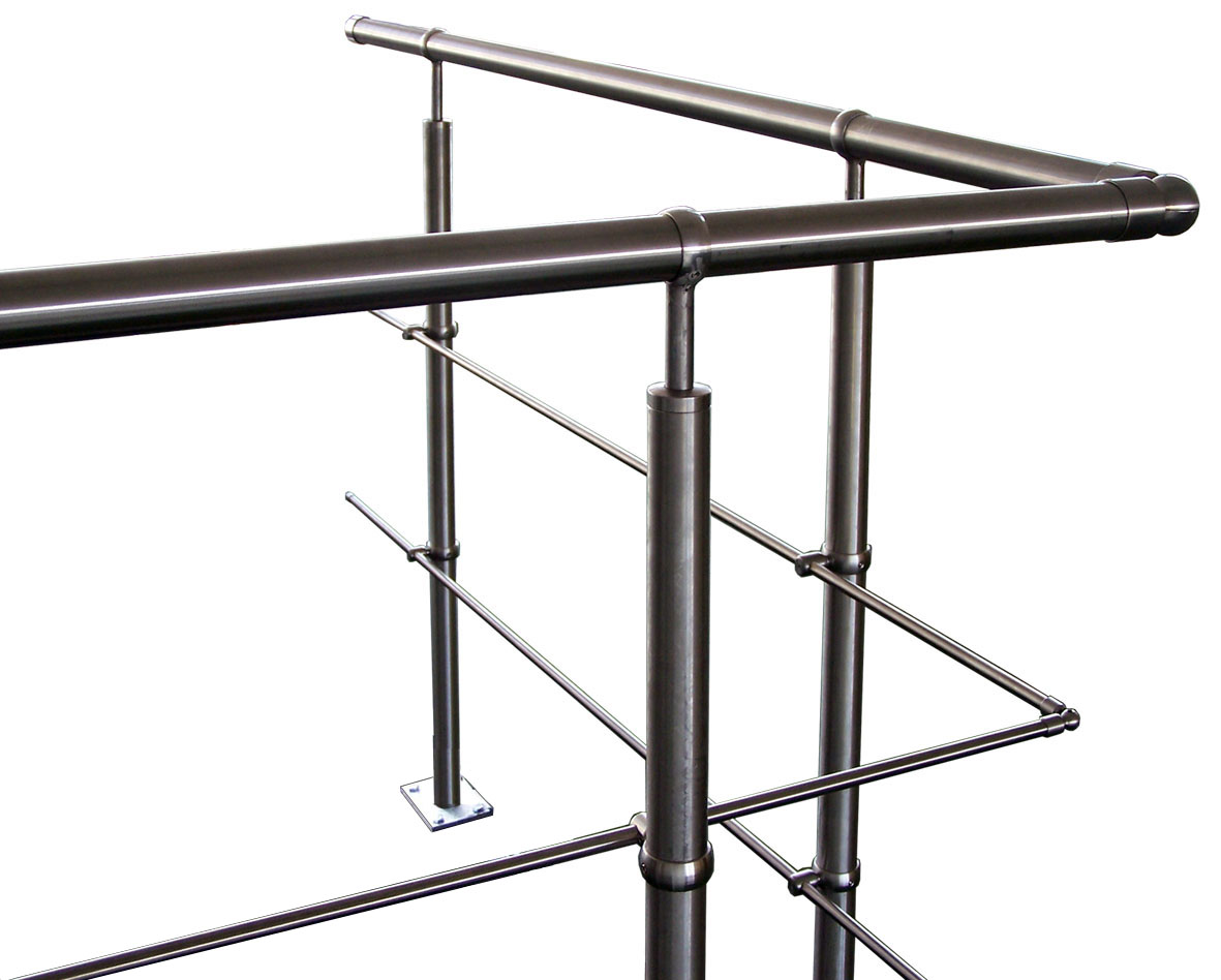 Zinco Geländerpfosten, Edelstahl Länge 1,20 m, Schliff 240,